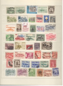 PERU COLLECTION ON STOCK SHEET MINT/USED