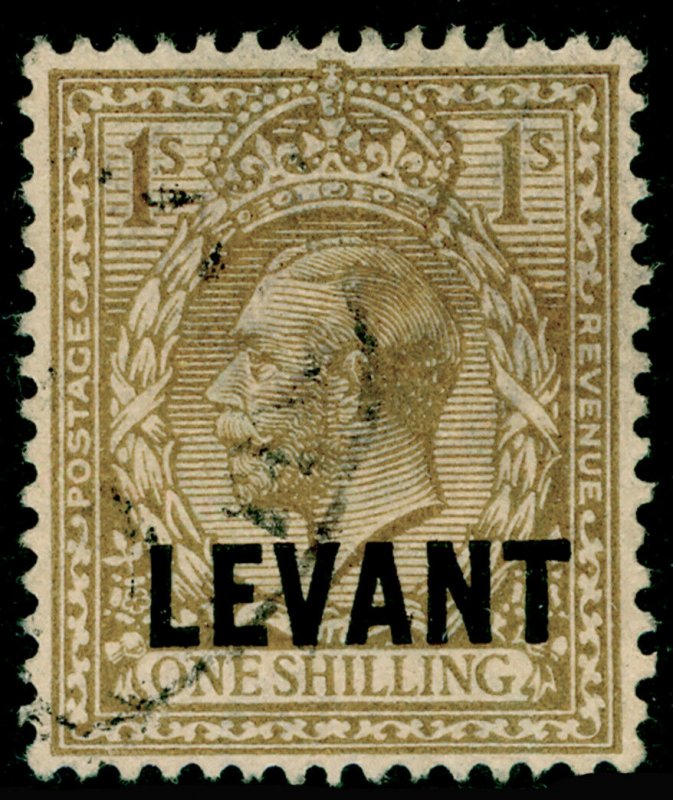 BRITISH LEVANT SGL23, 1s bistre-brown, FINE USED.