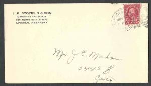 DATED 1936 COVER LINCOLN NE J P SCOFIELD & SON GROCERIES & MEATS