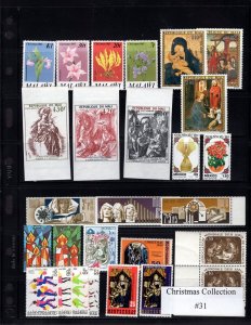 Christmas MNH issues, several countries, Free Shipping Collection #31