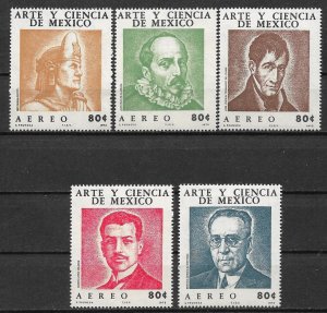 1972 Mexico C396-400 complete Art & Science set of 5 MNH