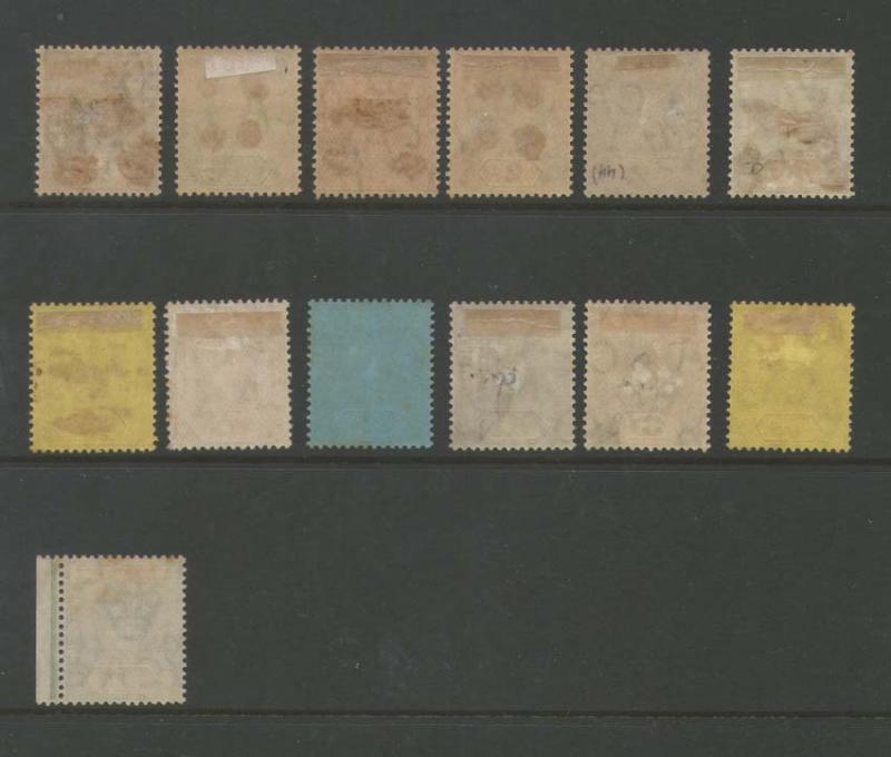 Cayman Islands 1912 KGV SG 40-52b set of 13 MH