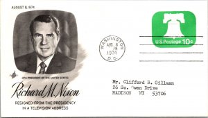 1974 Richard Nixon 37th US Pres Resigned - Washington DC - 10c  - J1471