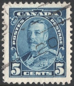 Canada SC#221 5¢ King George V Single (1935) Used