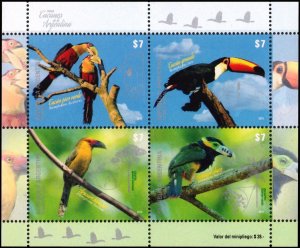 Argentina 2015 MNH Stamps Souvenir Sheet Scott 2771 Birds Toucans