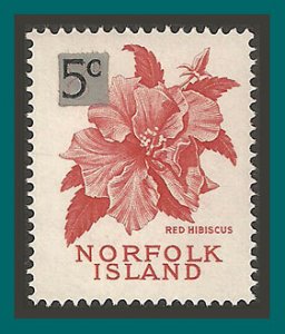 Norfolk Island 1966 Surcharge Hibiscus, MNH 75,SG64