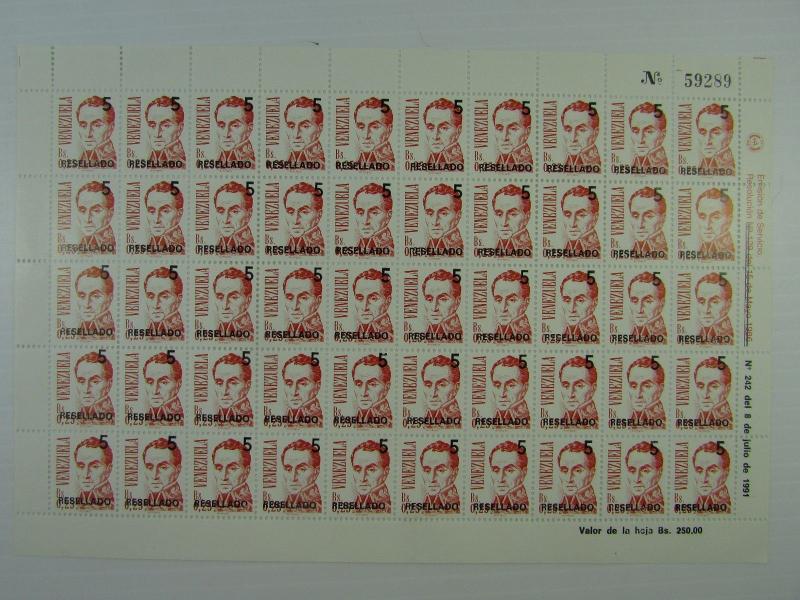 1991 Venezuela SS Set of 3 SC #1453 #1455 #1464 SIMON BOLIVAR MNH stamps