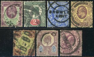 Great Britain 129-135 King Edward VII Postage Stamps United Kingdom 1902-11 Used