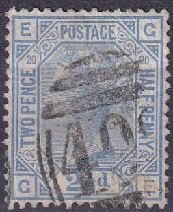 Great Britain #68 Plate 20 F-VF Used  CV $65..00 (Z4519)