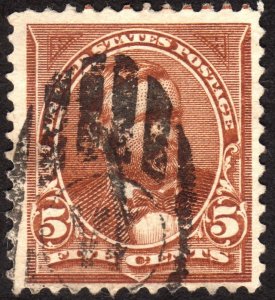1895, US 5c, Grant, Used, Sc 270