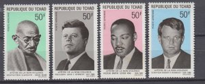 J48642 J L,Stamps 1969 chad set mnh #c52-5 famous people