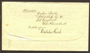 Germany Mi 516/519 Bergstadt Sudetenland Annexation Provisional Cover to USA