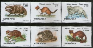 Romania 1997 Fur Bearing Animals Wildlife Sc 4135-40 6v MNH # 442