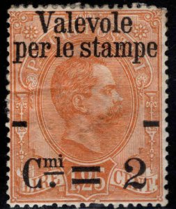 ITALY Scott 62  MH* stamp, horizontal crease and hinge remnants