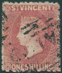 St Vincent 1875 1s claret Perf 11 to 12½ SG21 used