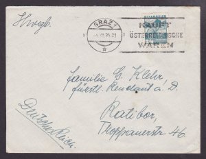 AUSTRIA 1934, Cover from Graz to Germany