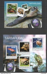 2014 Mozambique Fauna Reptiles Turtles Tartarugas Kb+Bl ** St2436