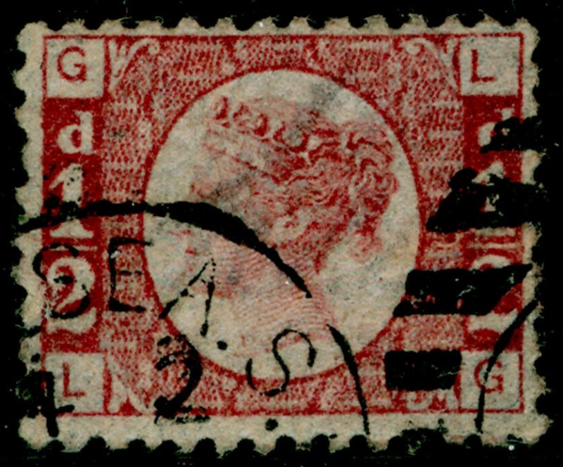 SG48, ½d rose-red plate 9, FINE USED, CDS. Cat £700. LG