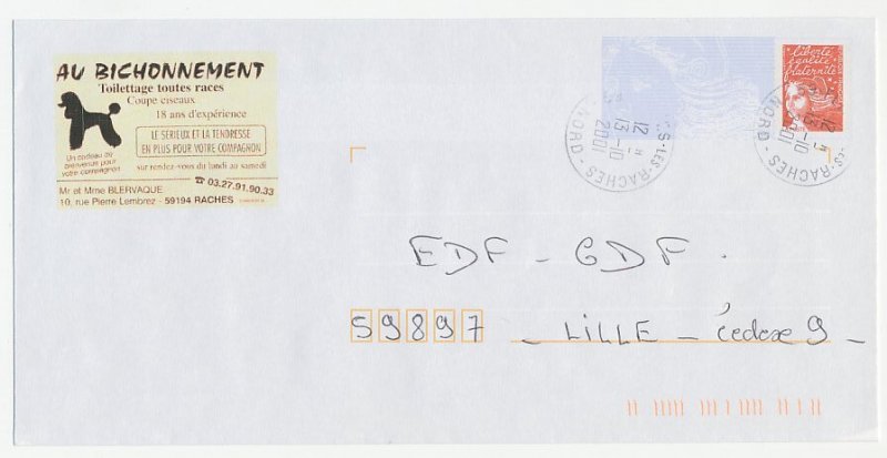 Postal stationery / PAP France 2001 Dog - poodle