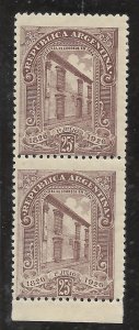 ARGENTINA 1926 Gral Post Office Building Architecture Vertical Pair MNH Sc 361