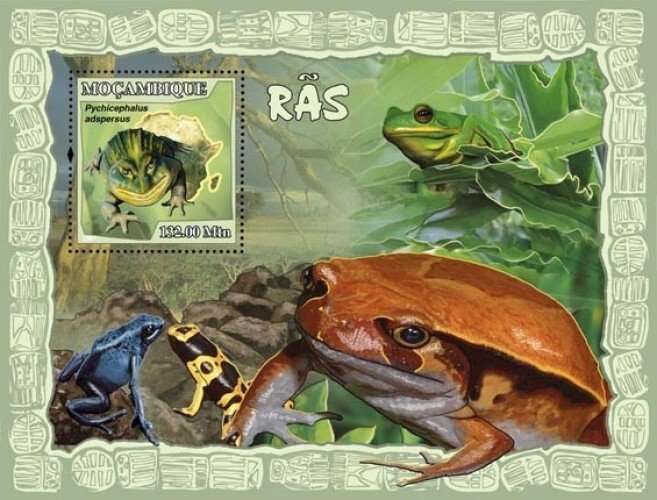 MOZAMBIQUE 2007 SHEET FROGS GRENOUILLES RANAS RAS FROSCHEN AMPHIBIANS moz7126b