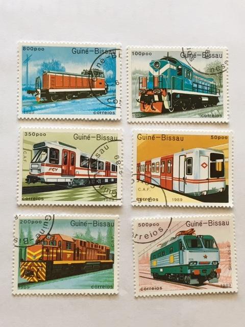 Guinea-Bissau – 1989 – Set of 6 Train Stamps – SC# 795-800 – Used