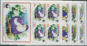 Aitutaki 2002 SG717a WWF Blue Lorikeet sheetlets MNH