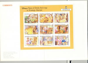 St Vincent (Grenadines) #964 Disney, Goldilocks  M/S of 9 Imperf Proof in Folder