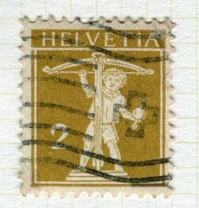 SWITZERLAND; 1910 early William Tell issue fine used Shade of 2c. value