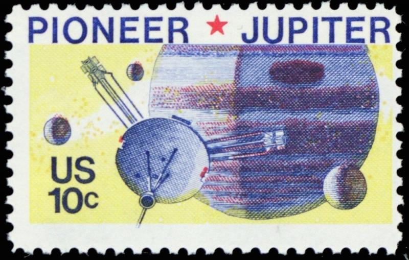 1556, Huge Color Shift ERROR 10¢ Pioneer Jupiter Space Stamp MNH - Stuart Katz