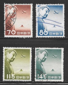 Japan Scott C39-C42 Used/Unused H - 1952 Great Buddha Issue - SCV $6.00
