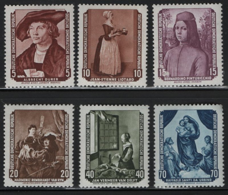 GERMANY  DDR  272-277 MNH PAINTINGS 1955 SET