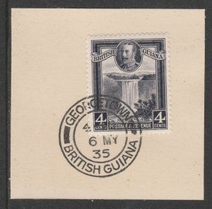 Br Guiana 1934 KG5 PICTORIAL  4c on piece with MADAME JOSEPH  POSTMARK