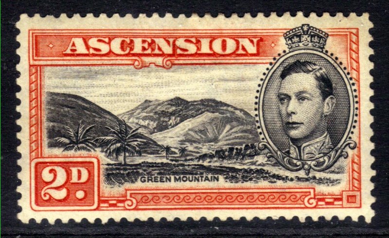 Ascension Island 1938 - 53 KGV1 2d Black & Vermilion MM SG 41a ( R601 )