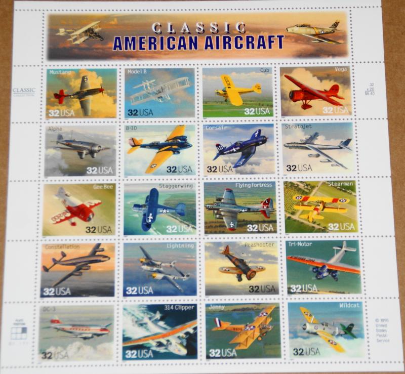 1997 sheet Classic American Aircraft Sc# 3142