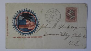 1864 Petaluma to Browns Valley Yuba California Magee Patriotic Civil War Cover