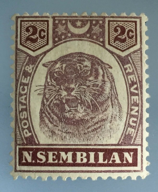 MALAYA 1898 N SEMBILAN Tiger 2c MH SG#6 M3409 