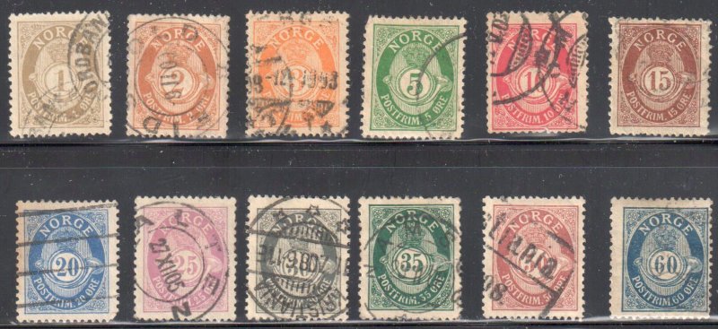 Norway #47 to 58 USED