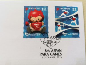 SINGAPORE 2015  FDC - ASEAN PARA GAMES.