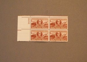 993,  Railroad Engineers, Plate Block, Mint OGNH, CV $2.00