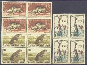 SOMALIA COAST 271-73 MNH 1958 Animals Blocks