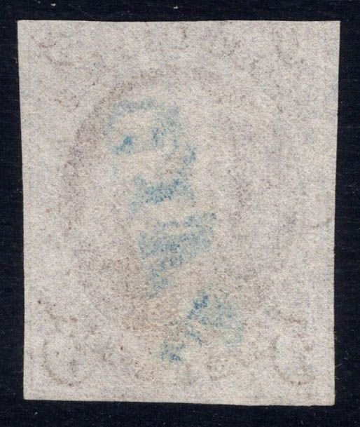US STAMPS # 1 IMPERF BLUE PAID CANCEL USED CAT. $500 LOT #23350
