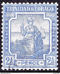 TRINIDAD & TOBAGO 1921 KGV 2½d Bright Blue SG210 FU