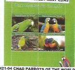 CHAD - 2021 - Parrots of the World #2 - Perf 4v Sheet -Mint Never Hinged