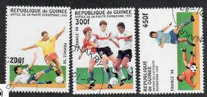 Guinea; Scott 1382, 1384, 1386; 1997; Used; Soccer