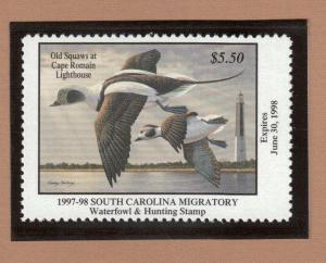 SC17 - South Carolina State Duck Stamp.  Single. MNH. OG.