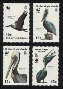 BVI Birds WWF Brown Pelican 4v SG#692-695 SC#621-624 MI#637-640