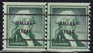 Precancel - Dallas, TX PSS 1054-61A Coil Line Pair - MNH