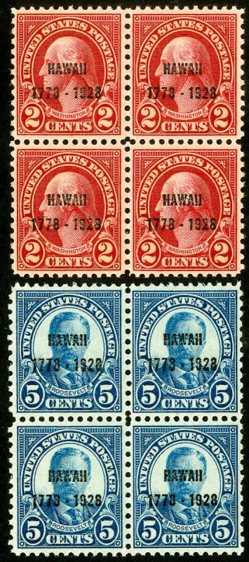 US Stamps # 647-8 MNH Superb Blocks of 4 gems