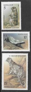 RUSSIA USSR 1987 MAMMALS Set Sc 5554-5556 MNH